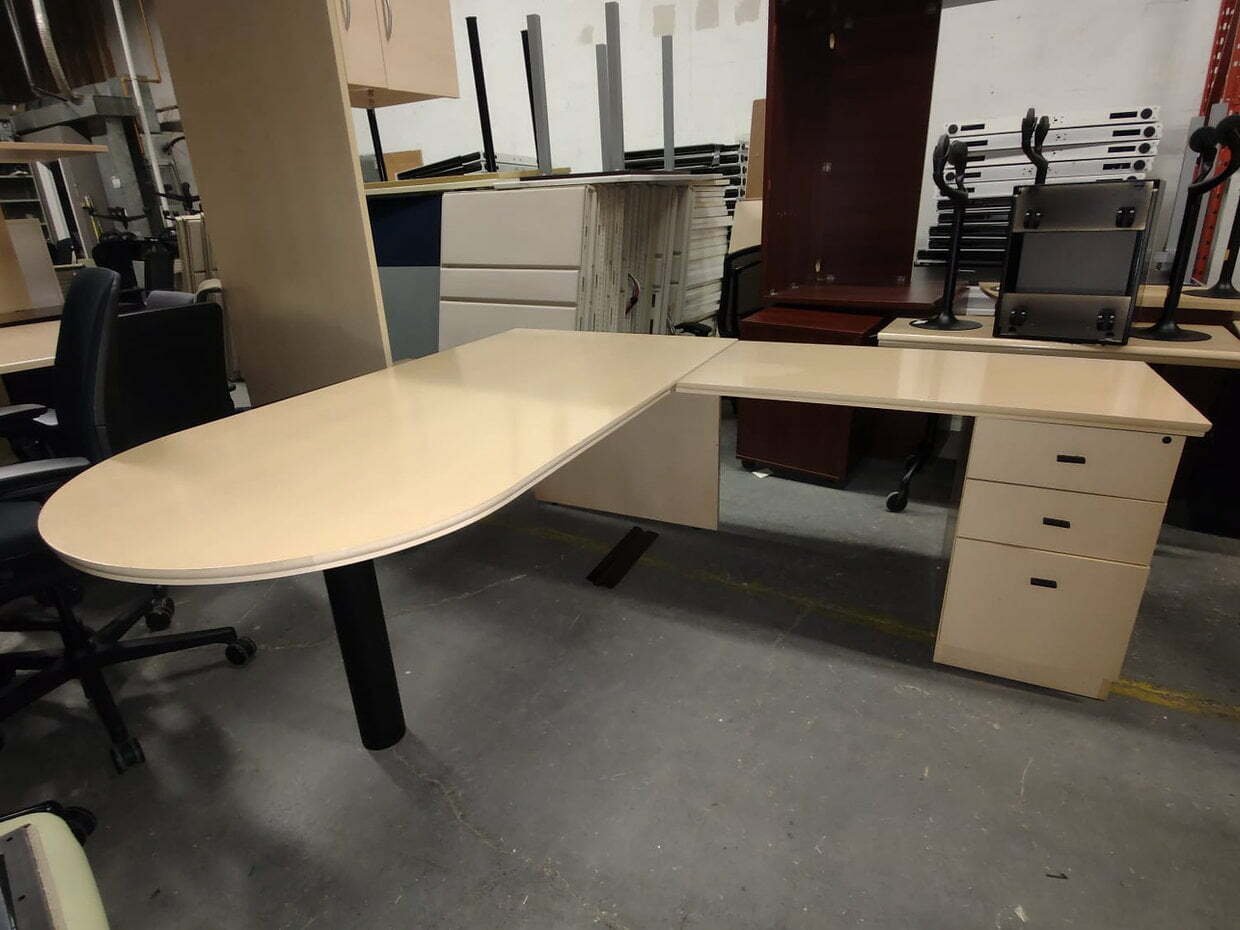 maple l shape desk
